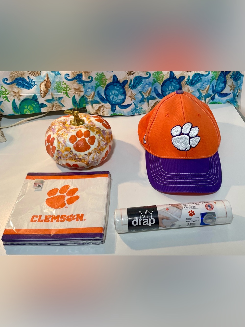 Clemson Bundle- Ball cap, Pumpkin, 2 sets of Luncheon Napkins